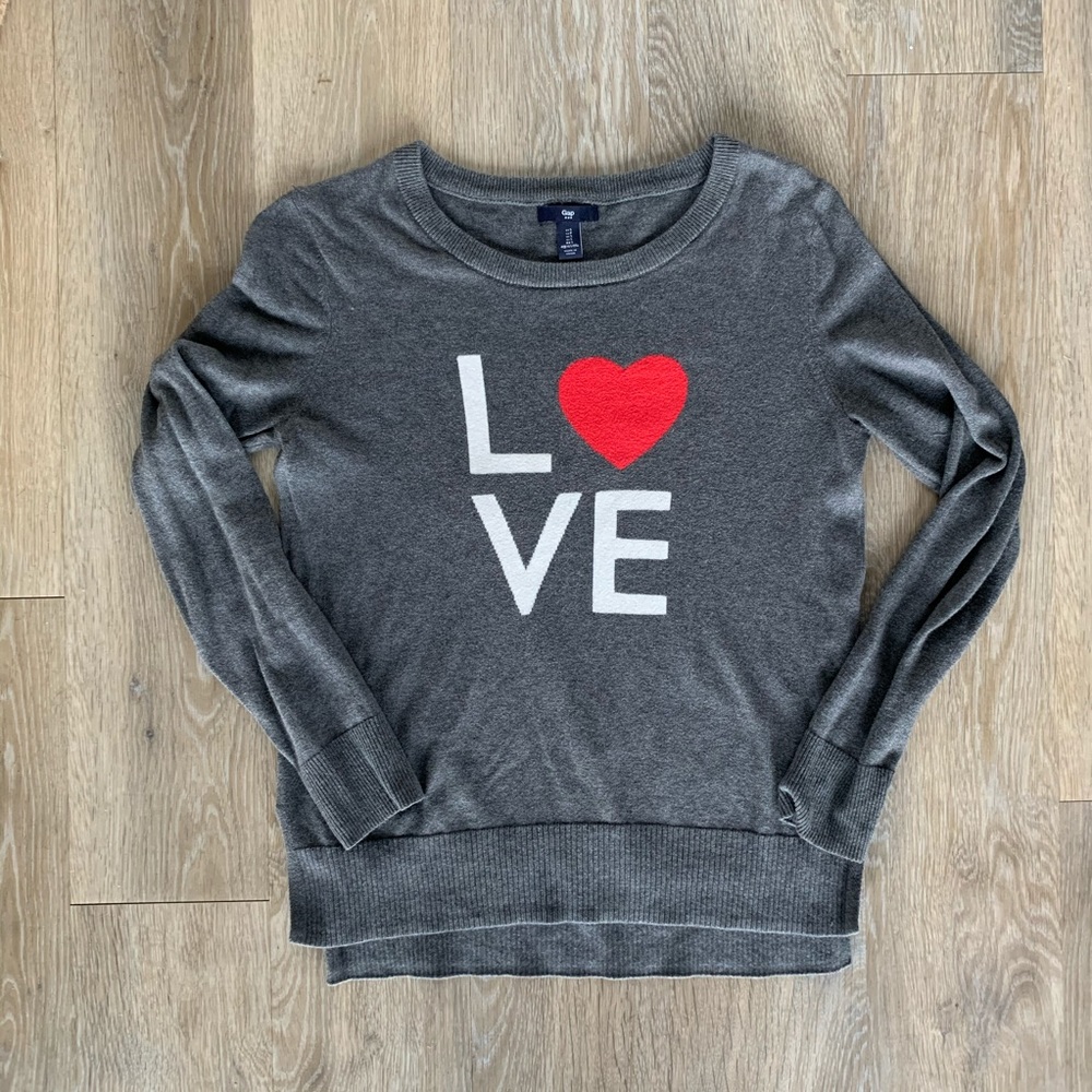 GAP Love grey sweater Small